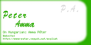 peter amma business card